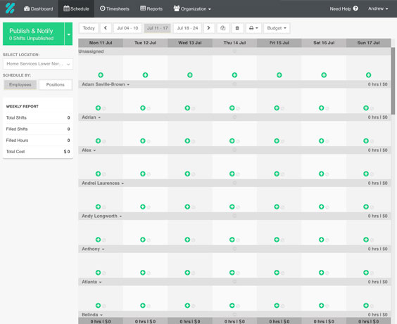 Intuitive Staff Rostering Software Zenshifts